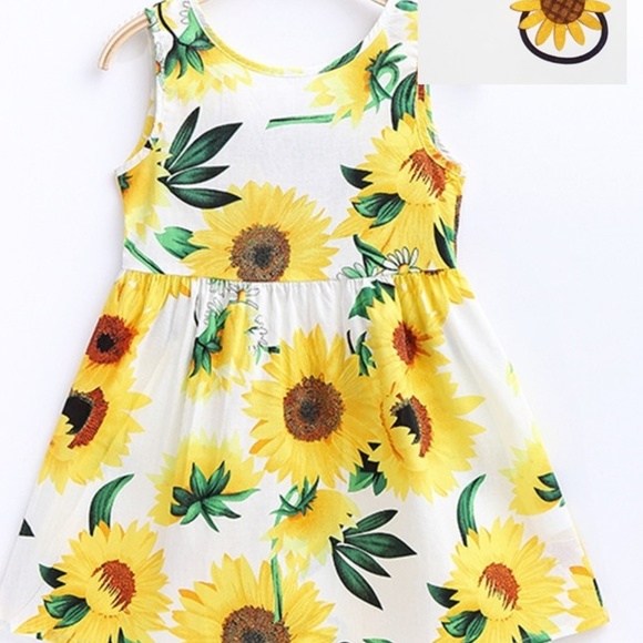 Girls Sunflower Dress Ponytail Holders  4  6 NEW - Picture 4 of 4